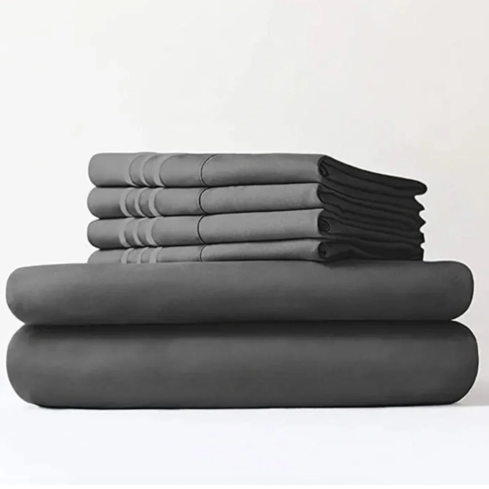 CGK Unlimited Linens Hotel Luxury Black Sheet Set 6 Piece Queen Microfiber